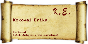 Kokovai Erika névjegykártya